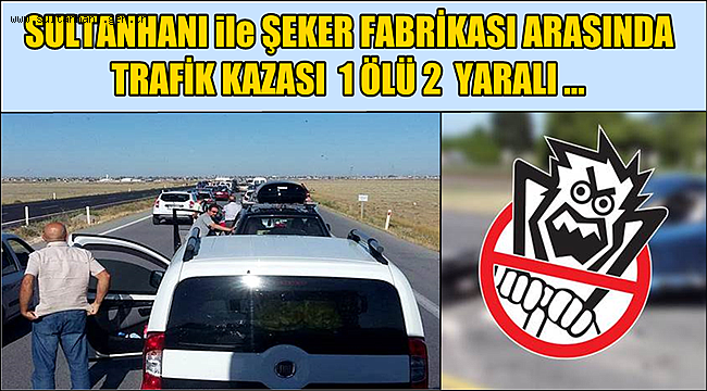 SULTANHANI ŞEKER FABRİKASI YAKINLARINDA TRAFİK KAZASI 1 ÖLÜ 2 YARALI
