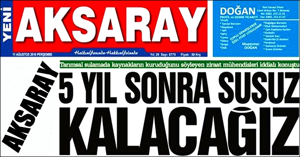 BÖYLE DEVAM EDERSEK 5 YIL SONRA SUSUZ KALACAĞIZ