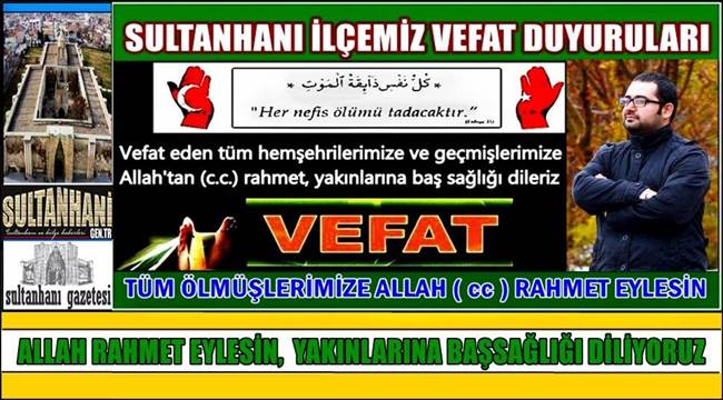 MÜLAZIM OĞLU BERAT ERDOĞAN VEFAT ETTİ 14.02.2018 ÇARŞAMBA