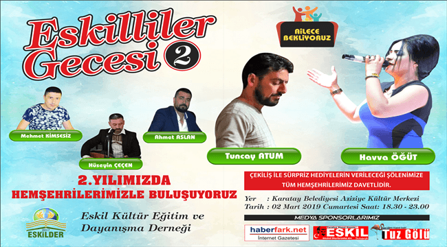 ESKİLDER, KONYA&#039;DA ESKİLLİLER GECESİ İKİNCİSİNİ DÜZENLİYOR