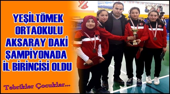 YEŞİLTÖMEK ORTAOKULU AKSARAY DAKİ ŞAMPİYONADA İL BİRİNCİSİ OLDU