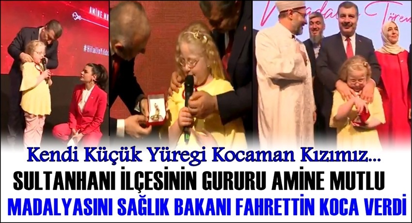 SULTANHANI İLÇESİNİN GURURU AMİNE MUTLU MADALYASINI BAKANDAN ALDI