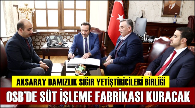 AKSARAY DAMIZLIK SIĞIR YETİŞTİRİCİLERİ BİRLİĞİ OSB&#039;DE SÜT İŞLEME FABRİKASI KURACAK