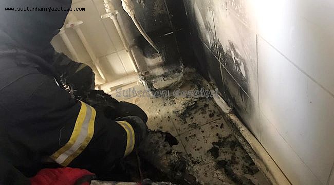 AKSARAY&#039;DA KOMBİ SİGORTASINDAN YANGIN ÇIKTI