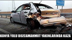 KONYA YOLUNDA PATLAYAN KAMYON LASTİĞİ TRAFİK KAZASINA NEDEN OLDU