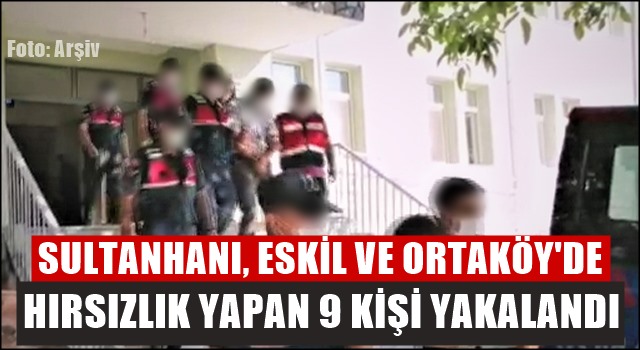 SULTANHANI, ESKİL VE ORTAKÖY İLÇELERİNDE HIRSIZLIK YAPAN 9 KİŞİ YAKALANDI