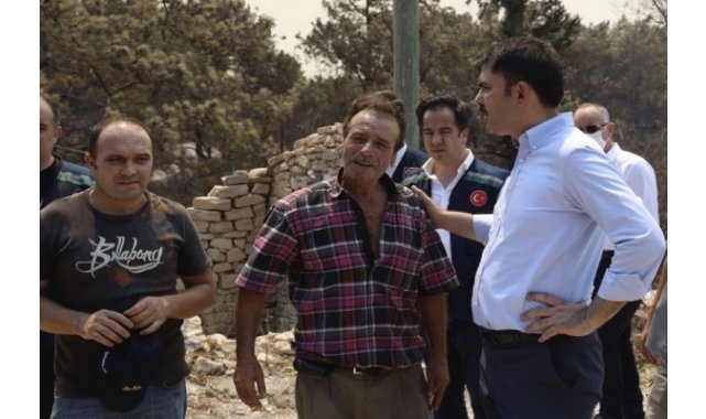 Bakan Kurum: &#039;&#039;Yangından etkilenen yerlerde TOKİ başkanlığımız eliyle inşaatlarımıza hızlıca başlayacağız&#039;&#039;
