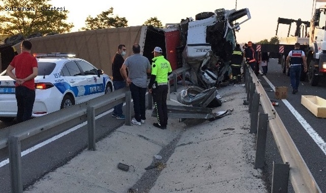 ANKARA YOLUNDA TIR KAZASI 1 ÖLÜ 5 YARALI, KAZADA YOL ULAŞIMA KAPANDI
