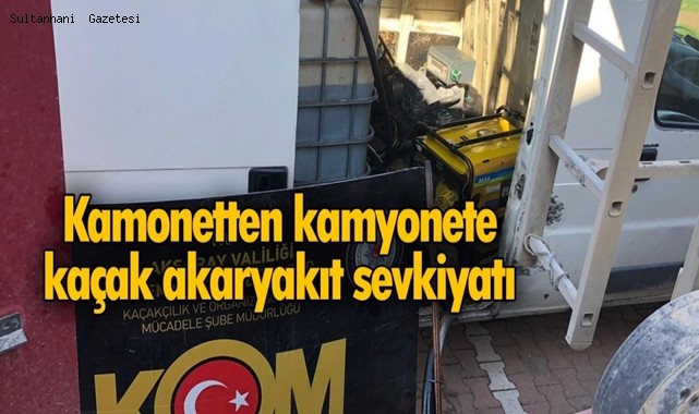 AKSARAY&#039;DA KAMYONETTEN KAMYONETE KAÇAK AKARYAKIT SEVKİYATI