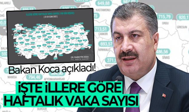 Bakan Koca açıkladı! İşte illere göre haftalık vaka sayısı (7 Şubat 2022)