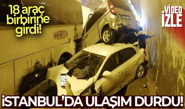 İSTANBUL İSTİKAMETİ BOLU DAĞI TÜNELİ İÇİNDE ZİNCİRLEME KAZA
