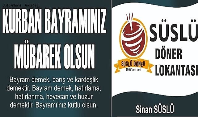 SÜSLÜ DÖNER LOKANTASI BAYRAM MESAJI