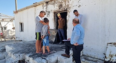 SULTANHANI İLÇESİNDE EVİ YANAN AİLEYE KAYMAKAMLIK VE BELEDİYE SAHİP ÇIKTI 