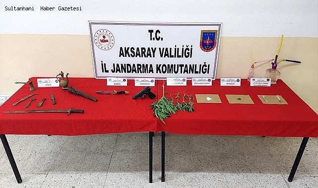 TARİHİ ESER KAÇAKÇILIĞI ve UYUŞTURUCU TİCARETİ YAPAN 2 KİŞİ AKSARAY&#039;DA YAKALANDI