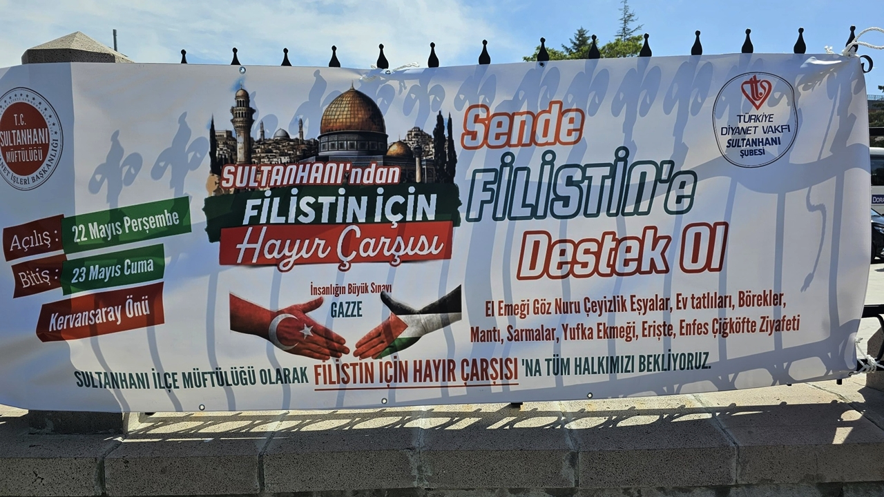 Sultanhanı&#039;nda Filistin&#039;e Yardım Çarşısında 750 Bin lira elde edildi
