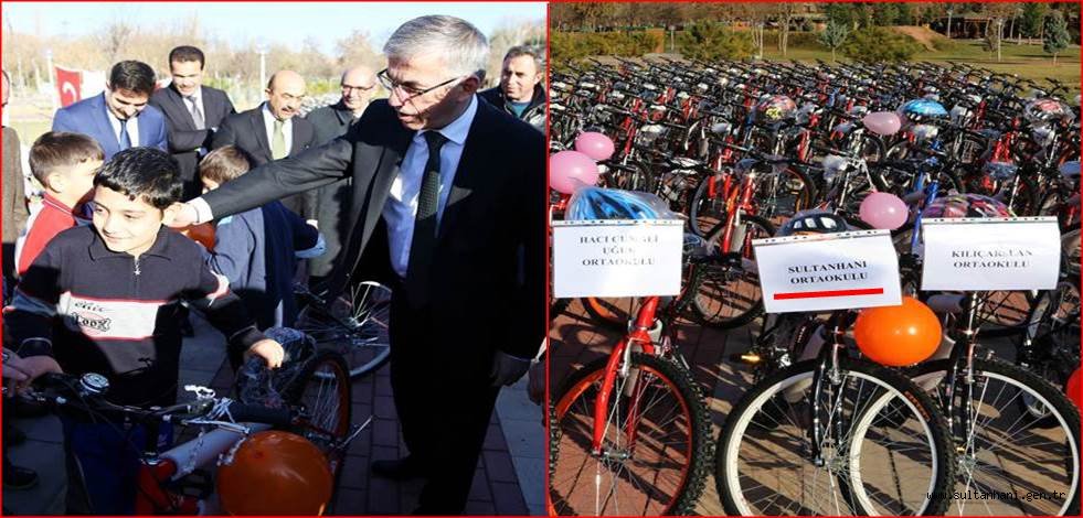 SULTANHANI DAHİL AKSARAY &#039;DA ÖĞRENCİLERE BİSİKLET DAĞITILDI