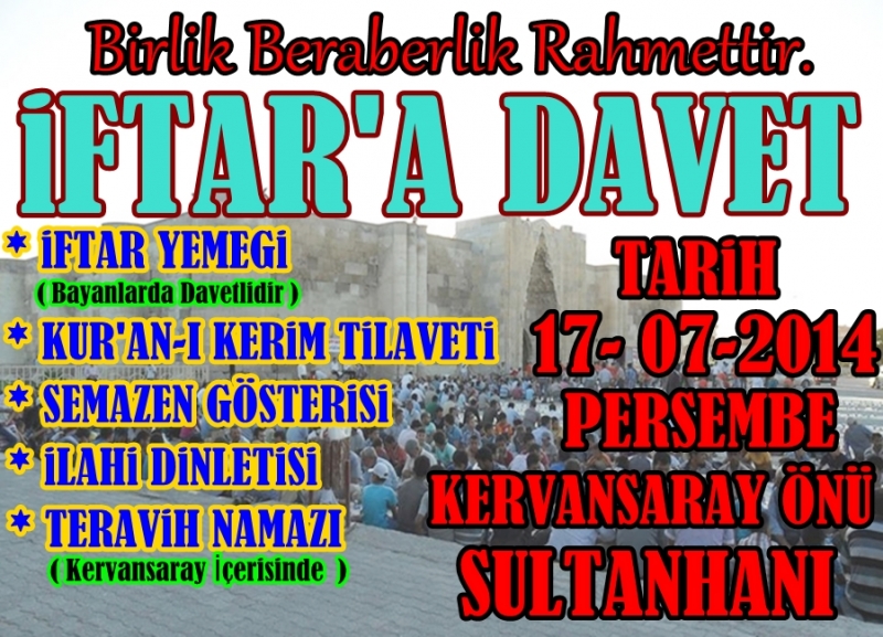 Sultanhanın&#039;da Tüm Halkımız İçin İftar Proğramı