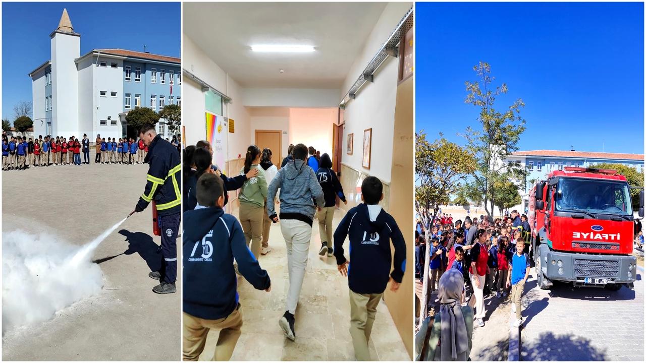 Sultanhanı 75. Yıl Cumhuriyet İlk-Ortaokulunda Yangın Tatbikatı