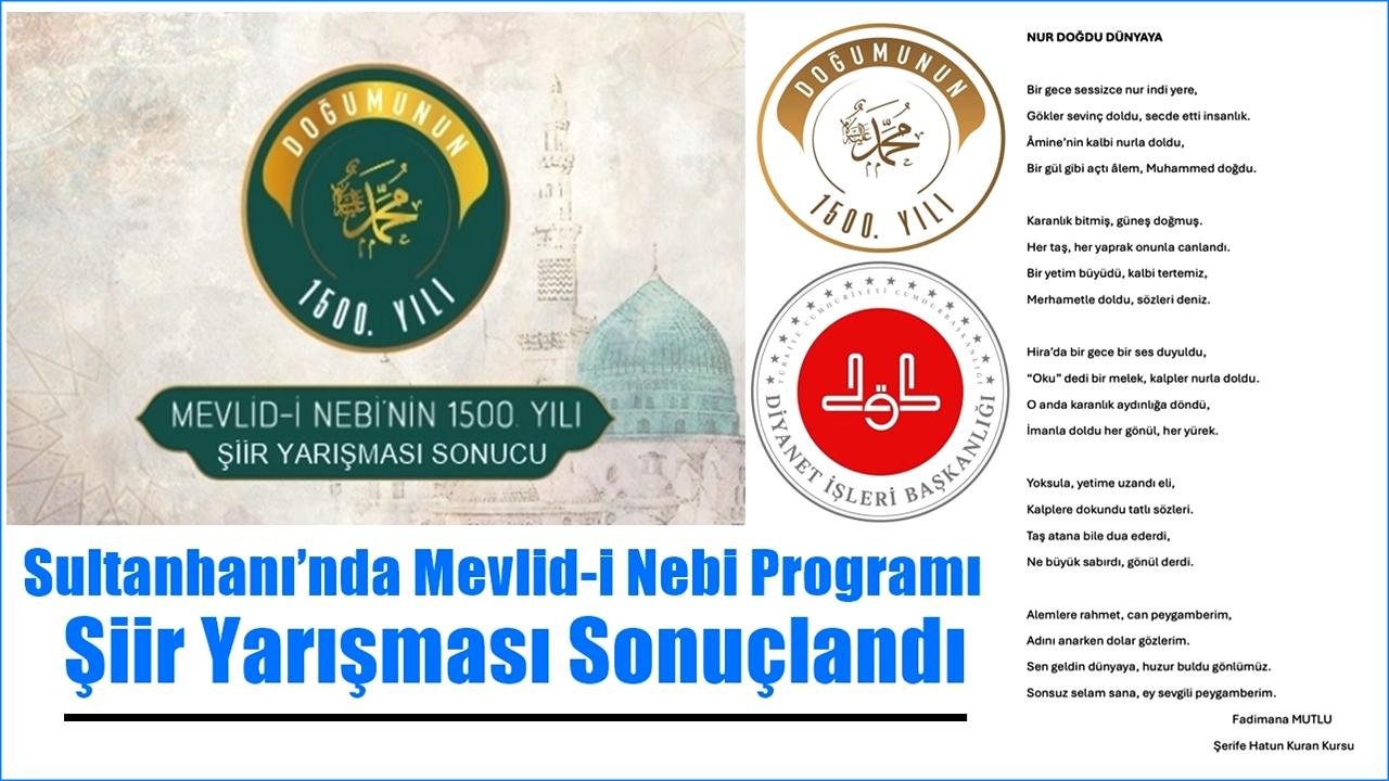 Sultanhanı’nda Mevlid-i Nebi Programı Şiir Yarışması Sonuçlandı
