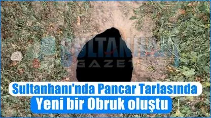 Sultanhanı'nda Pancar Tarlasında Yeni bir Obruk oluştu
