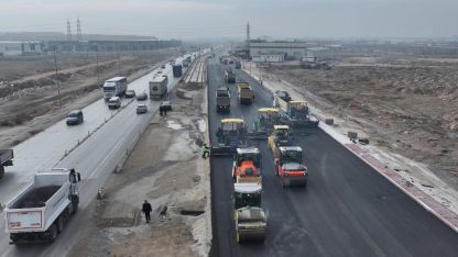 Konya Aslım Caddesi'nde üst yapı çalışması