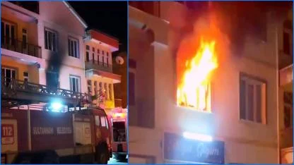 Sultanhanı’nda Yangın: Apartman Dairesi Alevlere teslim oldu