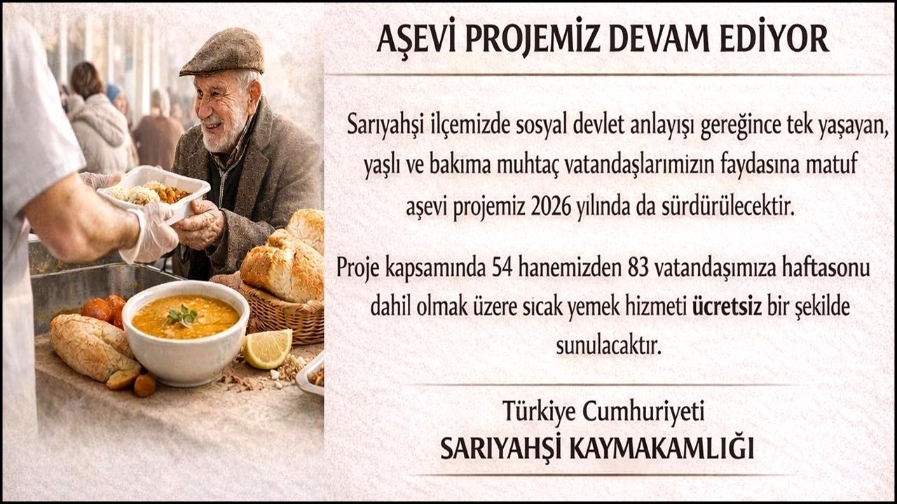 Sarıyahşi Kaymakamlığı'ndan Örnek Aşevi Projesi