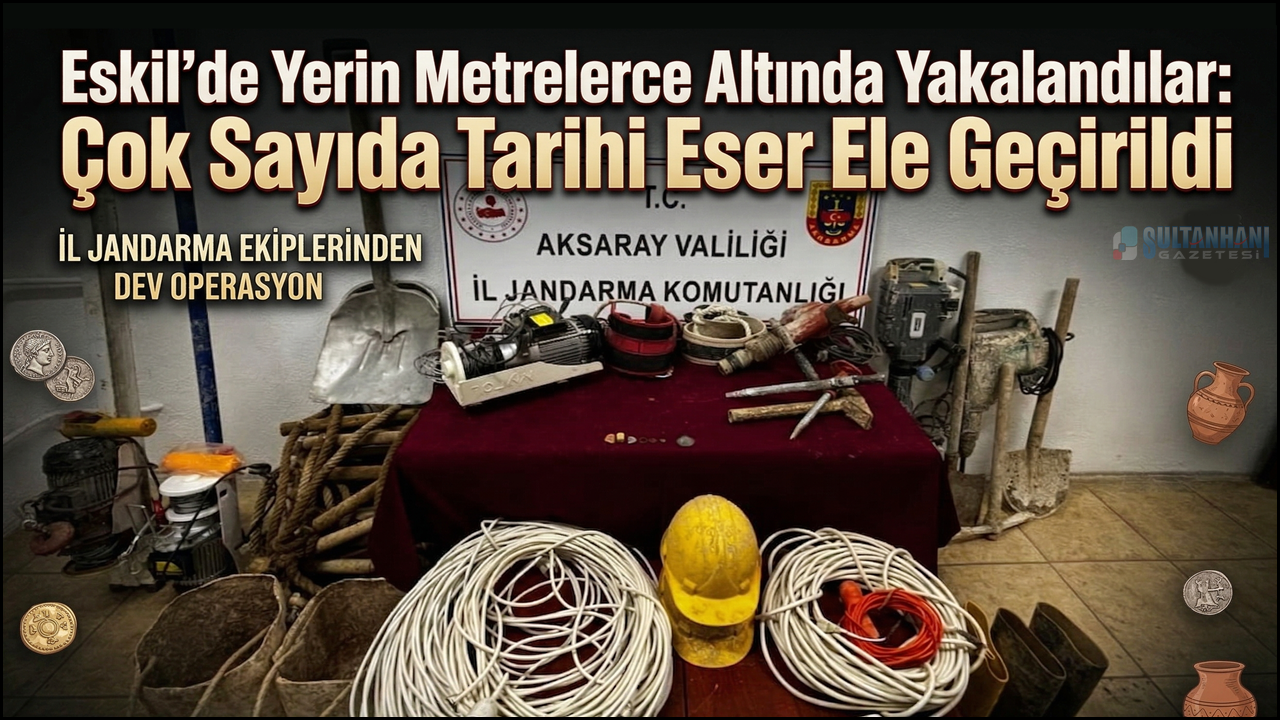 Eskil'de Yerin Metrelerce Altında Yakalandılar: Çok Sayıda Tarihi Eser Ele Geçirildi