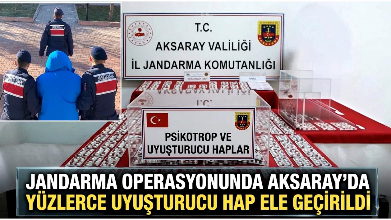 Jandarma Operasyonunda Aksaray'da yüzlerce uyuşturucu hap ele geçirildi