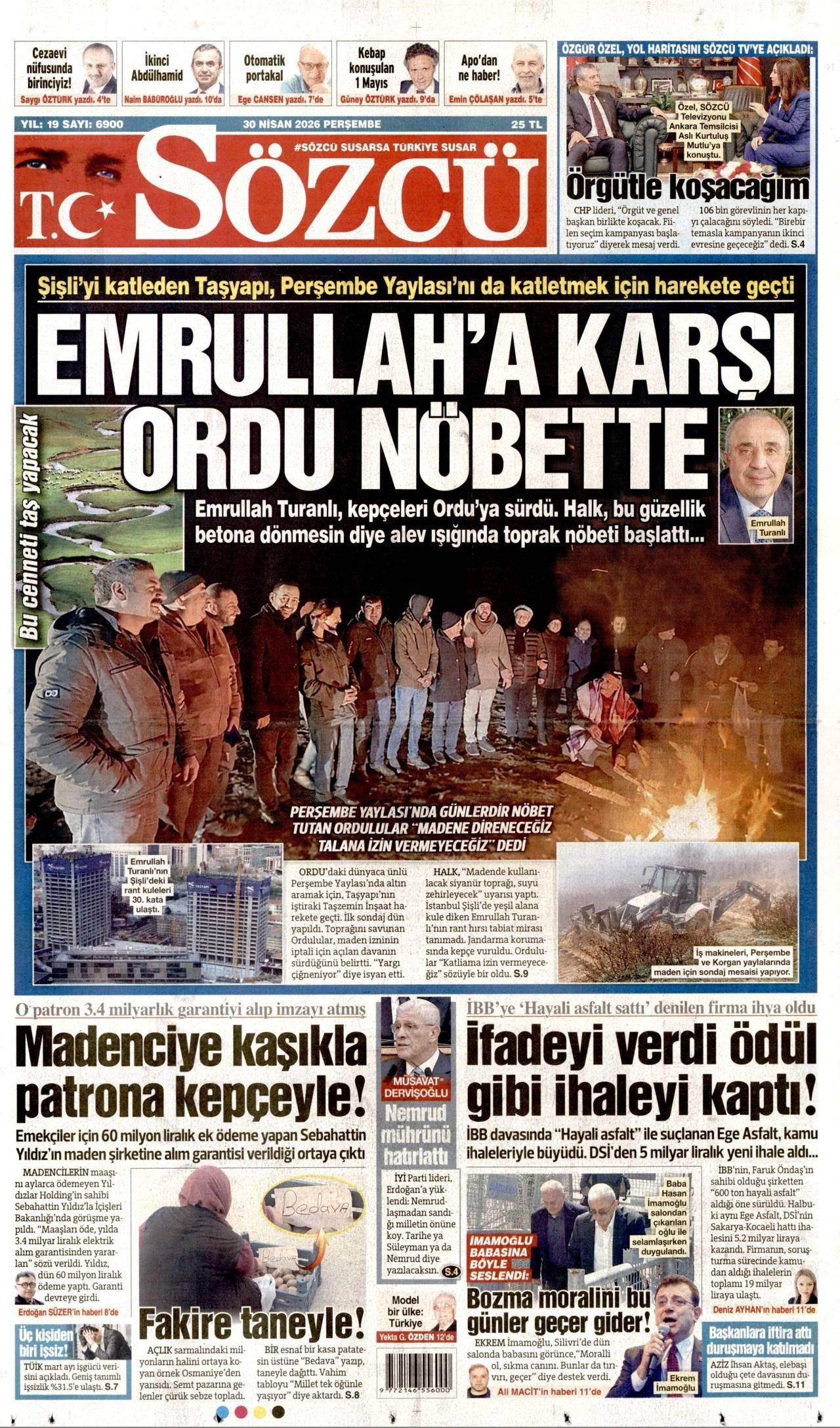 Sözcü Gazetesi Gazete Manşeti