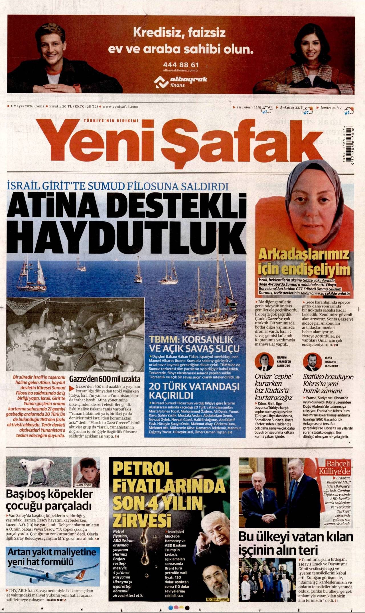 Yeni Şafak Gazetesi Gazete Manşeti